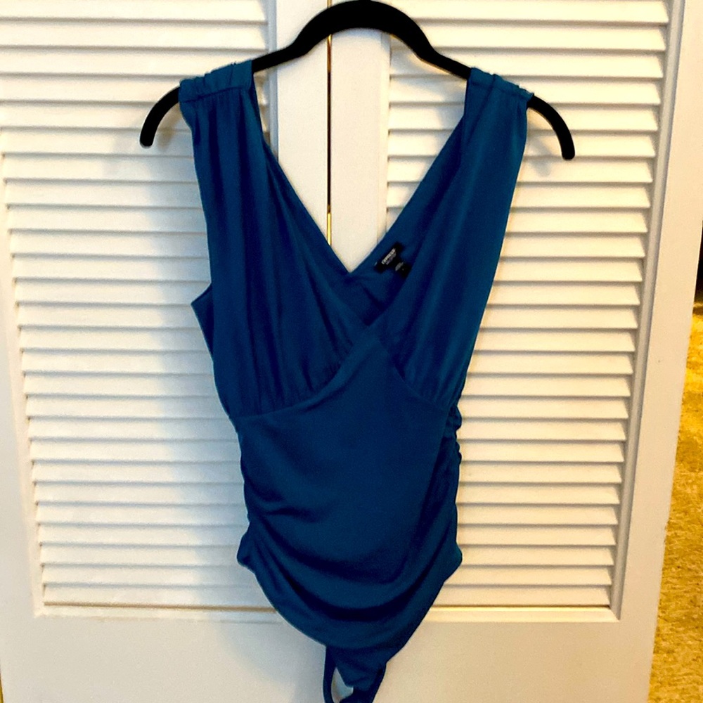 Express body contour bodysuit women’s Size small Teal color dressy tank